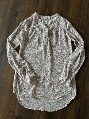 Target Floral Henley Tunic - Pink & Green